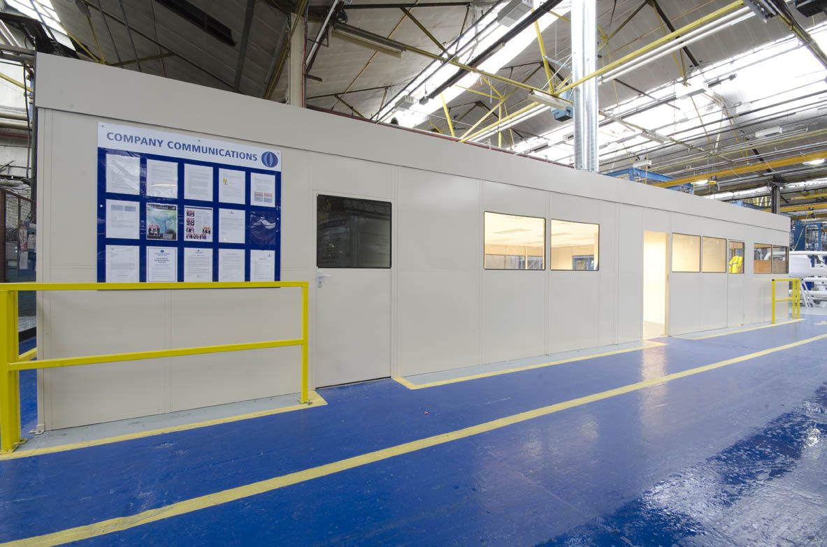 Single skin partitioned offices