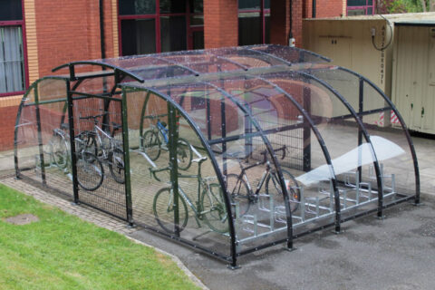 Large enclosed bike shelter