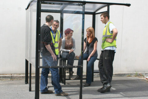 Covered smoking shelter