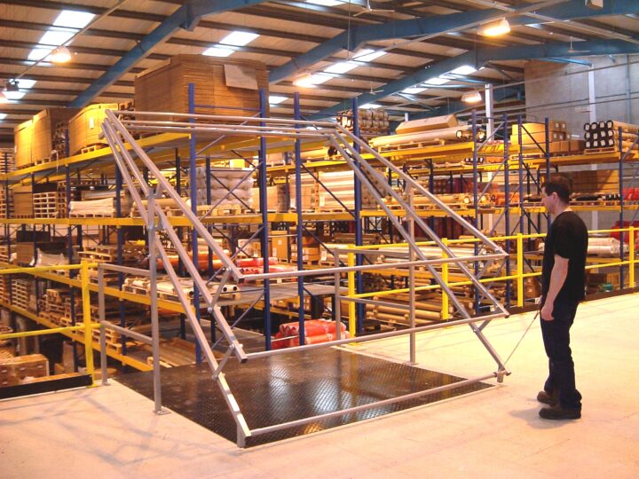 Mezzanine Pallet Gate on a mezzanine platform