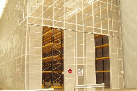 Tall pallet racking and racking cage