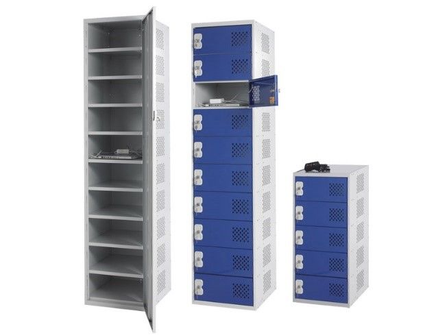 Laptop lockers with charging port