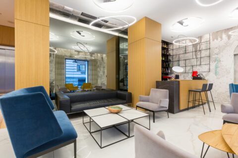 Interior of a modern hotel lounge