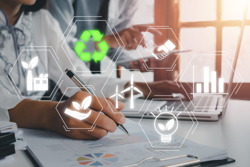 ESG concept of environmental, Green ethical business preserving