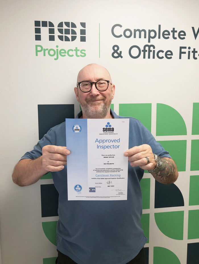 Brian Taylor holding sema approved inspector certificate