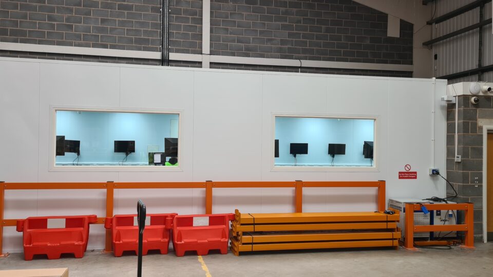 Euro Options completed server room in a secion of the warehouse