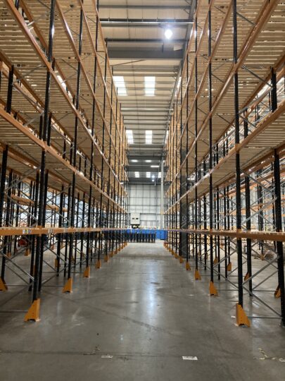 DHL- Canton Lane wide ailse pallet racking installed
